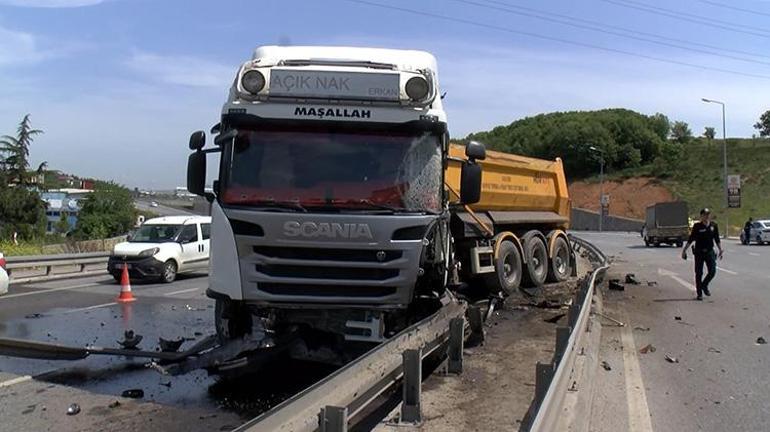 Kediye vurmamak için manevra yapan kamyon kaza yaptı