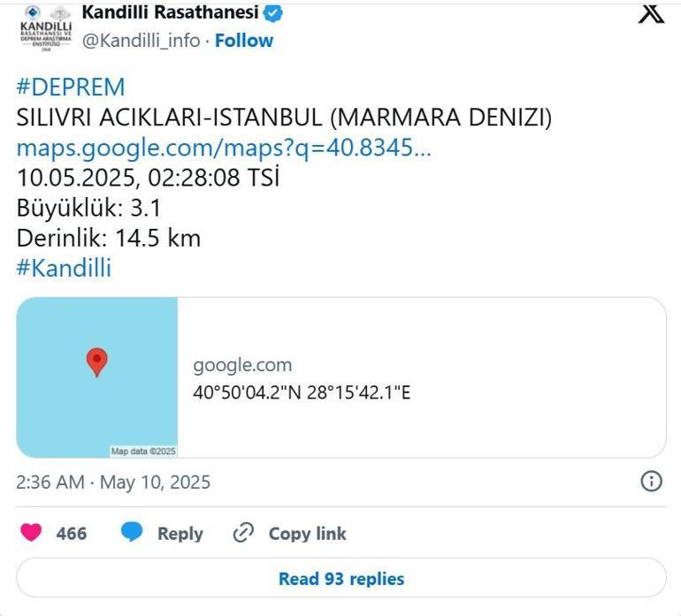 İstanbul gece yarısı sallandı