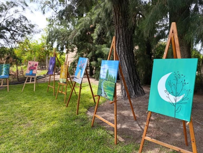 Adanada ikiz kardeşlerden sergi: 86 adet resimle beğeni topladılar
