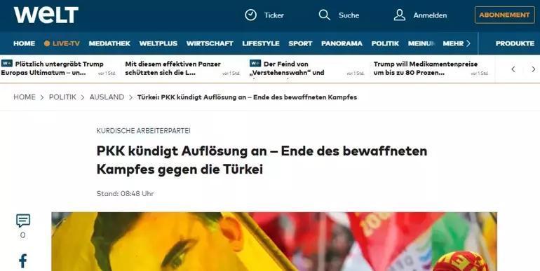 PKKnın fesih kararı dünya basınında yankı buldu: Türkiyenin hedeflerini güçlendirebilir