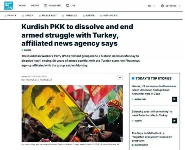 PKKnın fesih kararı dünya basınında: Erdoğan için büyük bir zafer