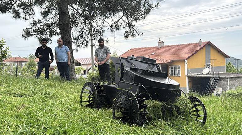 Zonguldakta uzaktan kumandalı tırpan makinesi icat edildi