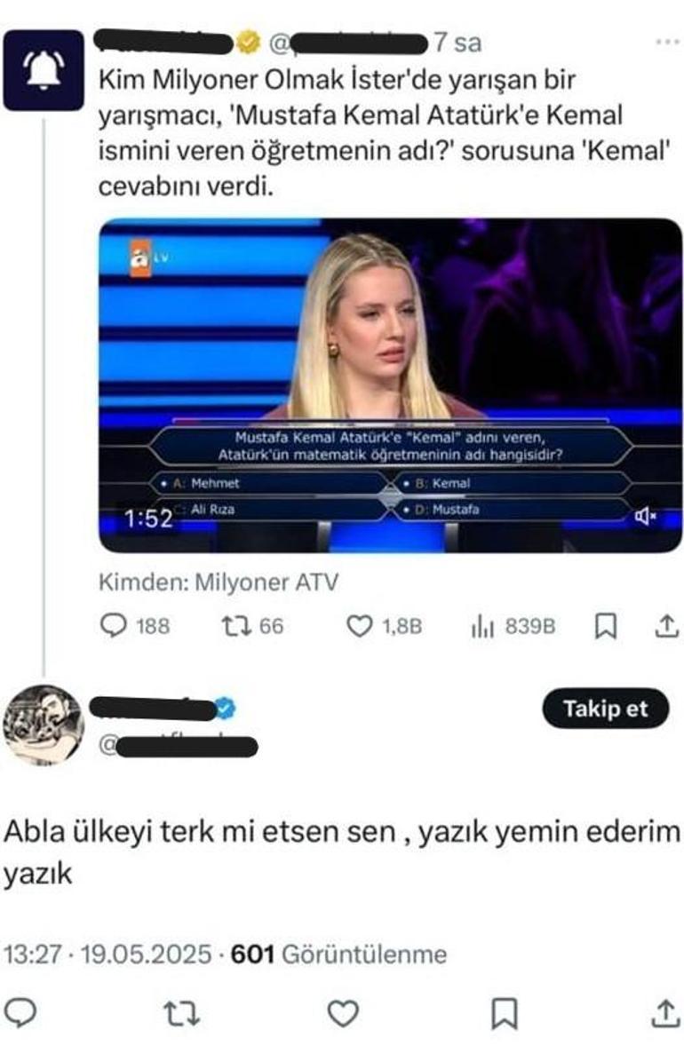 Türkiye bu yarışmacıyı konuşuyor Atatürk sorusu sonrası sosyal medyada gündem oldu: Bir gecede binlerce insan tarafından linçlendim