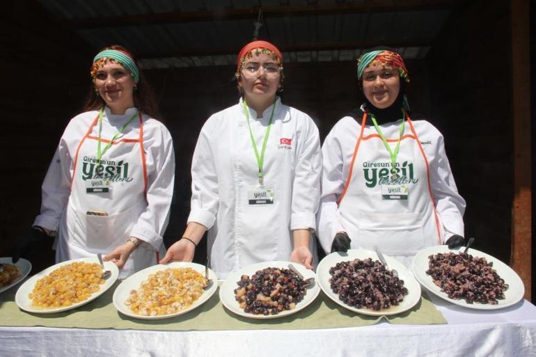 Giresunun yöresel lezzetleri gastronomi festivalinde Vejetaryen lezzetler ilgi odağı oldu