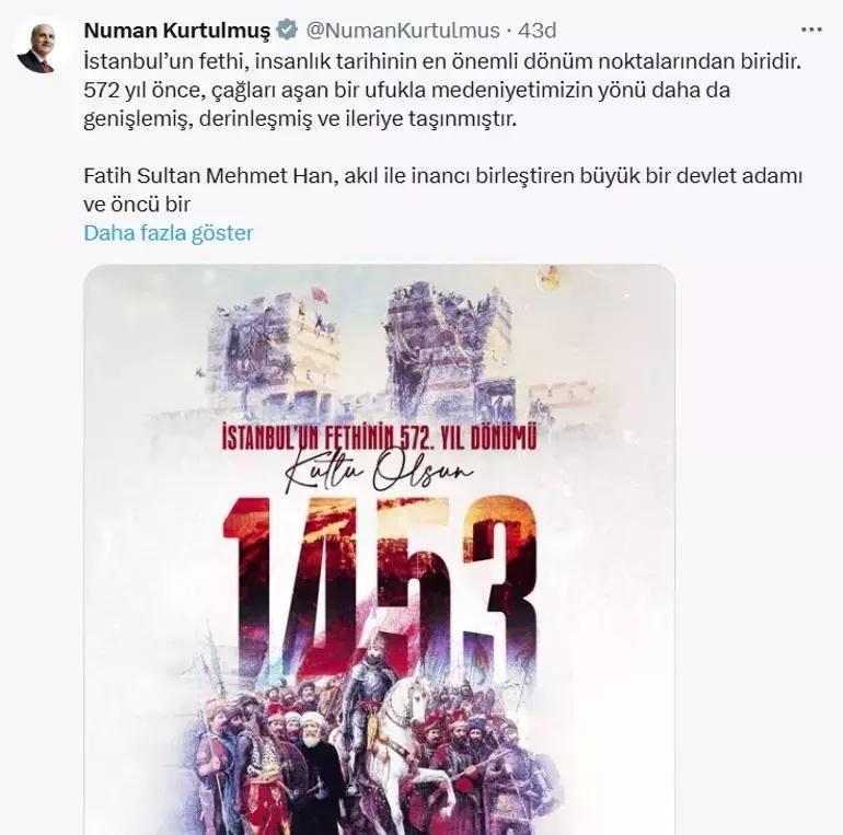 Numan Kurtulmuş: Fetih ruhu Türkiye’nin idealine yön veriyor