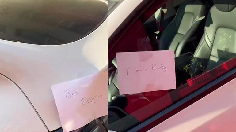 Şişlide yola bırakıp gittiği araca yazılı tepki Görenler şoke oldu