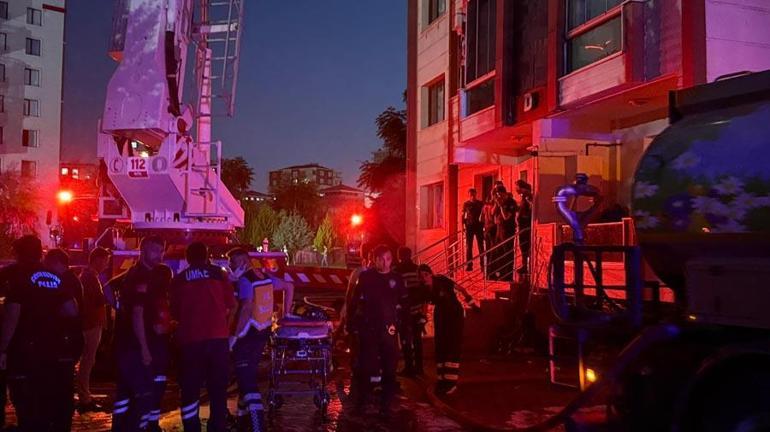 Diyarbakırda 13 katlı binada yangın felaketi Anne ve 3 çocuğu hayatını kaybetti