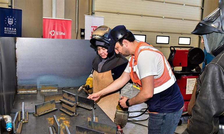 Bursalı kadınlar kaynak ustası olacak Eğitimini tamamlayan çalışmaya başlayacak