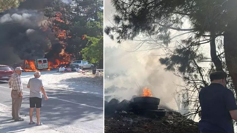 7 şehirde orman yangınıyla mücadele Sakaryadaki yangın Bilecike sıçradı, İzmirde 455 ev tahliye edildi