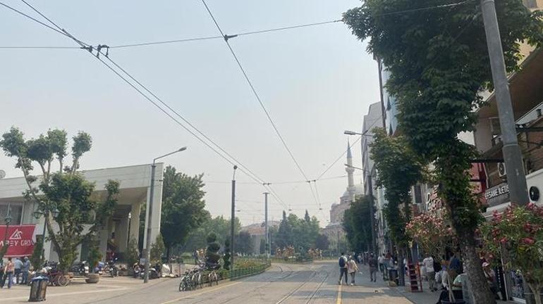 Bilecikte süren yangının dumanı Eskişehire ulaştı, küller şehri kapladı