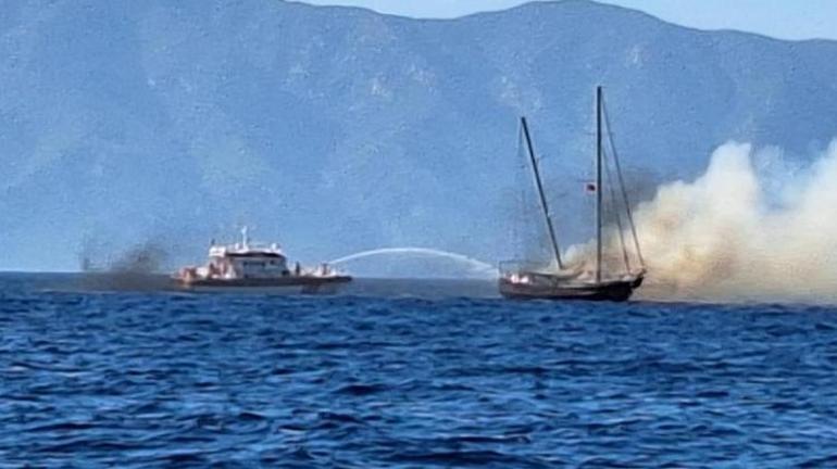 Bodrumda korku dolu anlar 13 kişinin bulunduğu tekne alev alev yandı