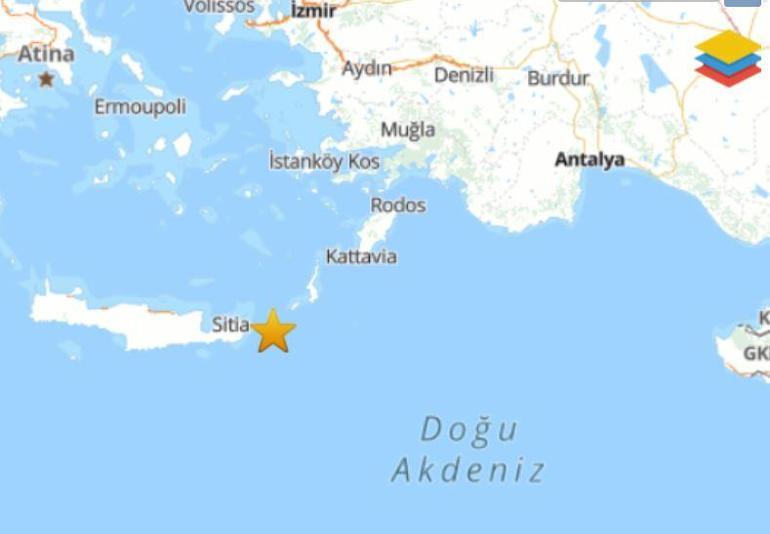 Datça açıklarında 5 büyüklüğünde deprem