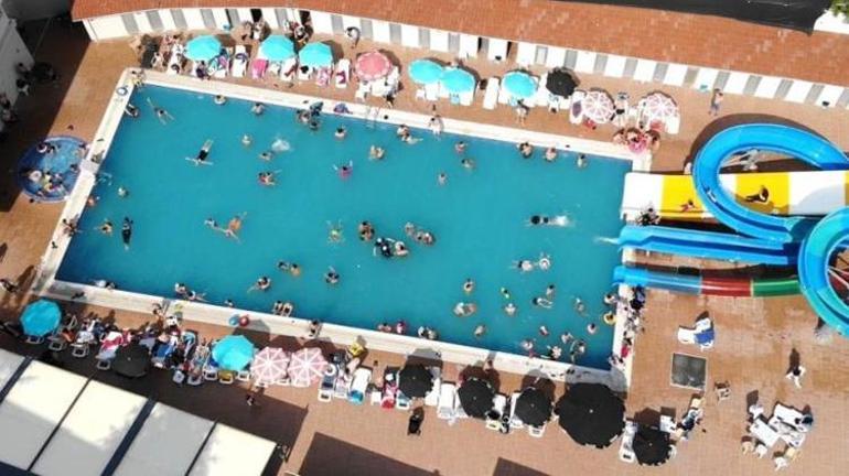 Şifalı sulara akın var: Kütahyada termal havuzlar sıcaklardan bunalanların adresi oldu