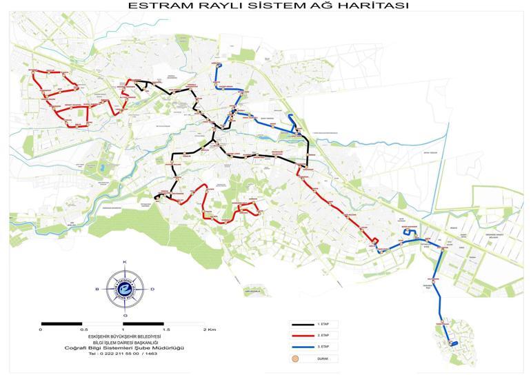 Eskişehir tramvay hattı saatleri, durakları, haritası ve uzunluğu