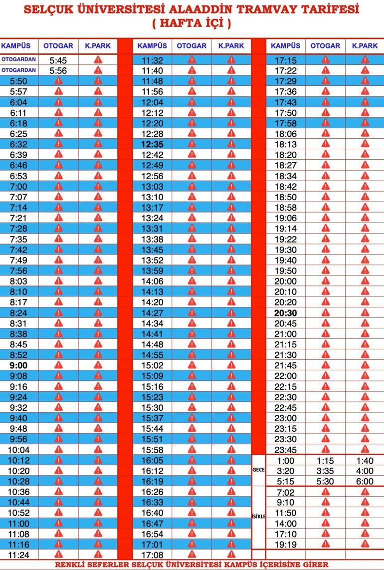 Konya tramvay saatleri, durakları ve ücreti (2025)