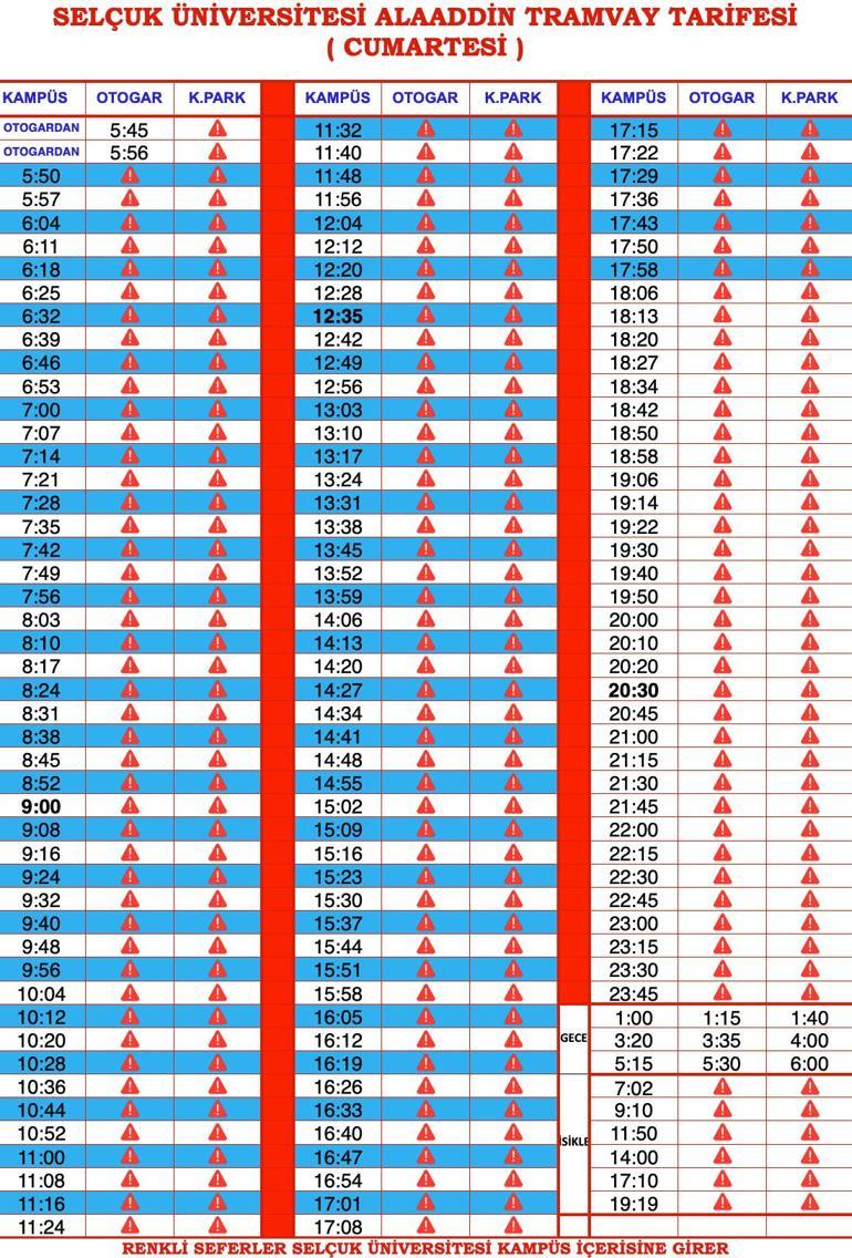 Konya tramvay saatleri, durakları ve ücreti (2025)
