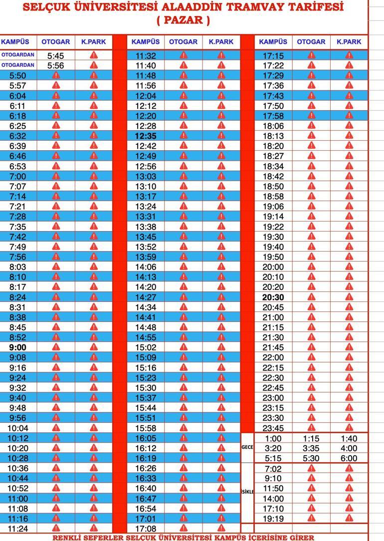 Konya tramvay saatleri, durakları ve ücreti (2025)