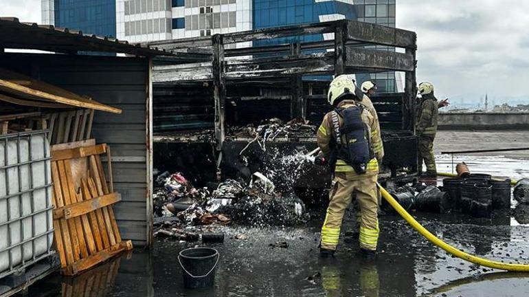 Dün aldığı aracını bugün alevlerin arasında buldu Bayrampaşada korku dolu dakikalar