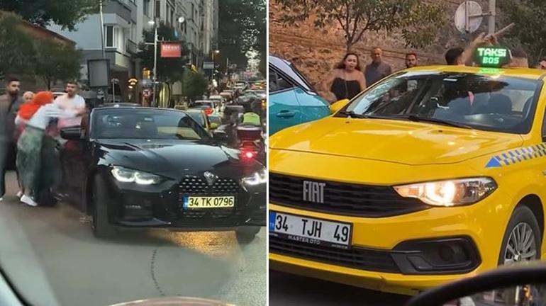Nişantaşında trafik kavgası Araya girmeselerdi sopayla kadını dövecekti