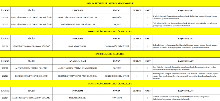 Bitlis Eren Üniversitesi personel alımı: 24 öğretim üyesi alınacak