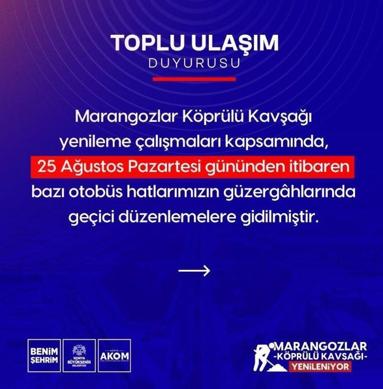 Konyada 23 güzergah değişiyor İşte o hatlar