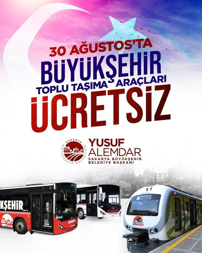 Sakaryada bir gün boyunca tüm vatandaşlara ücretsiz