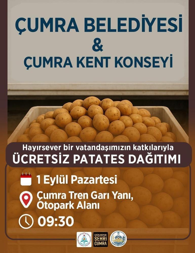 Konya’da ücretsiz patates dağıtılacak Yer ve tarih belirlendi