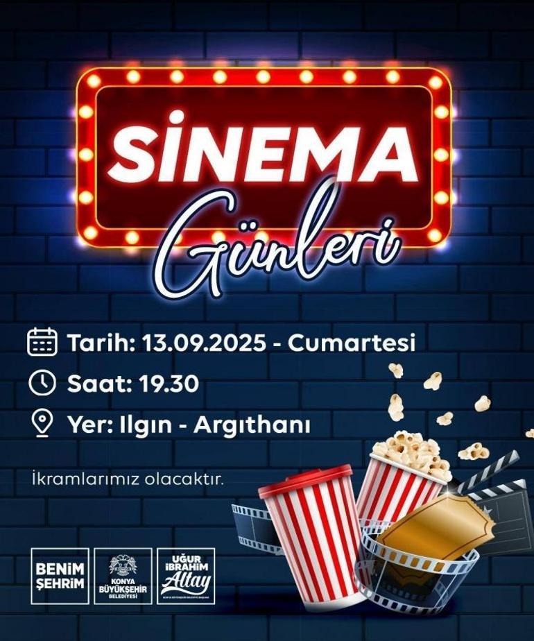 Konya’da sinema günleri başlıyor: Ücretsiz ikramlar olacak