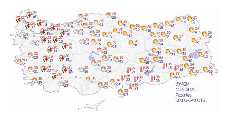 Meteoroloji Eskişehiri 15 Eylülde uyardı Serin ve yağışlı hava geliyor