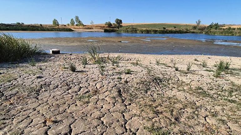 Tekirdağda endişe yaratan göründü Sular çekildi, derin çatlaklar oluştu