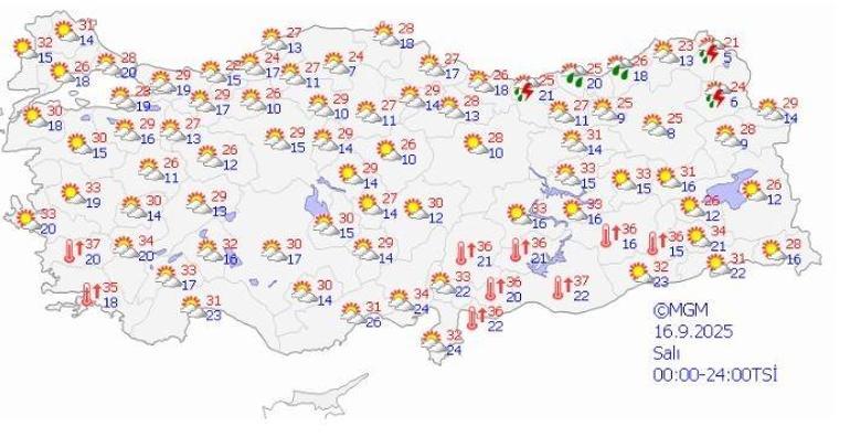Konyaya sağanak geliyor 16 Eylül Konya hava durumu