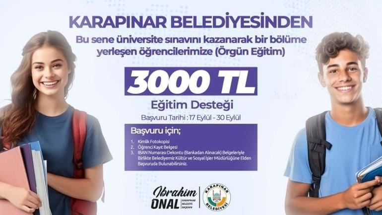 Konya’daki bir belediye duyurdu Tam 3 bin TL ödenecek