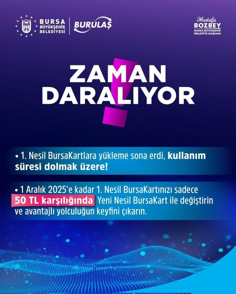 BURULAŞ duyurdu: Bursa’da o kartlar tarih oluyor Zaman daralıyor, değiştirmeyen kullanamayacak