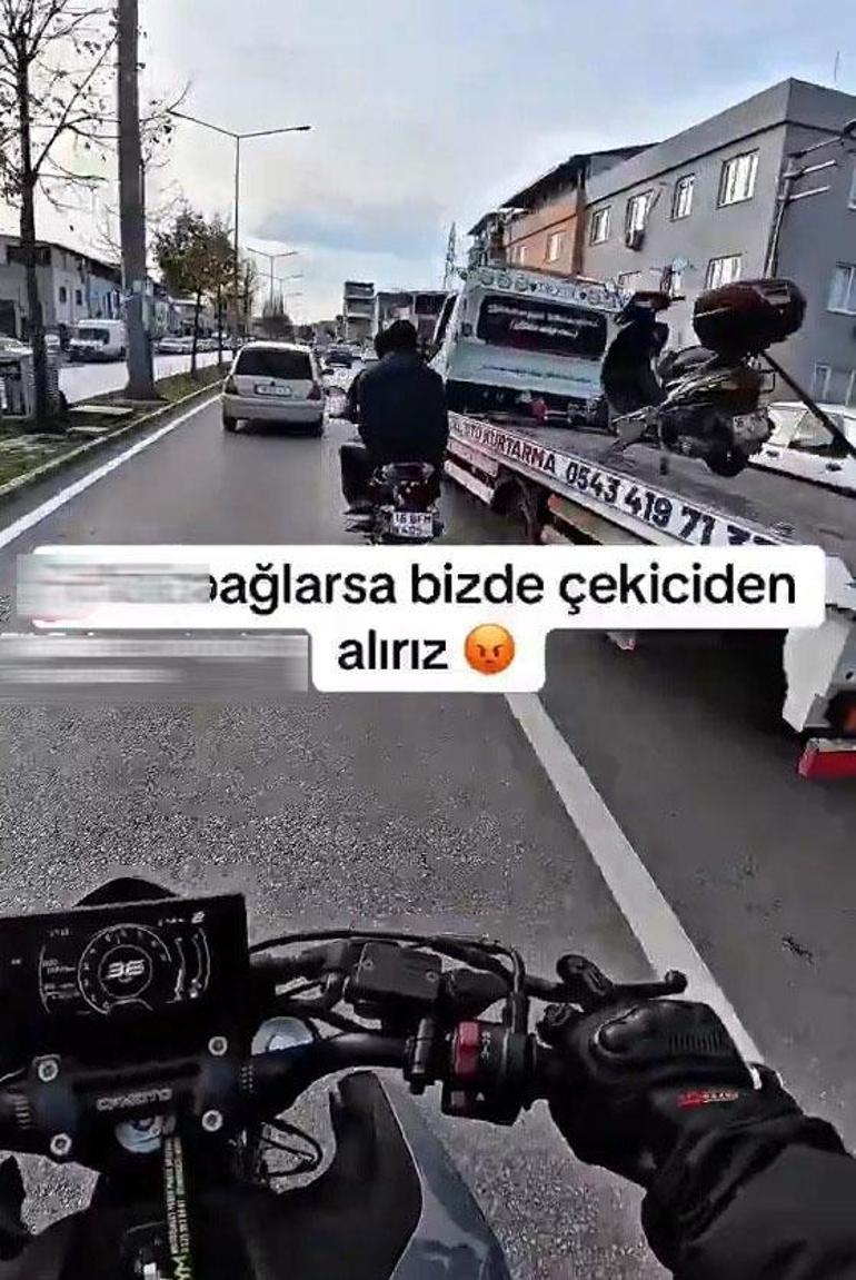 Motosiklet indirme senaryosunu sosyal medyadan paylaştılar polis harekete geçti