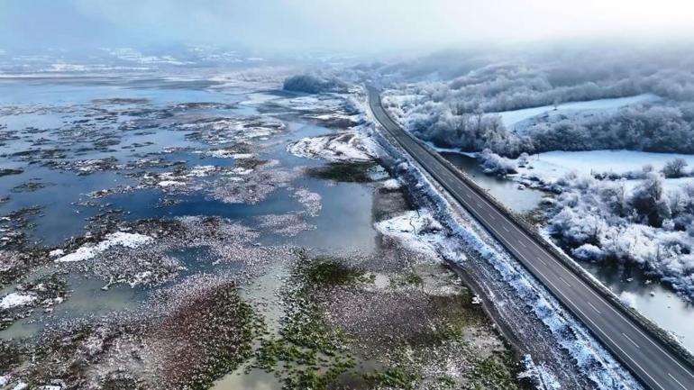 Samsunda cennetten bir köşe Beyaz gelinliğini giyen Ladik Gölü’nün güzelliği göz kamaştırdı