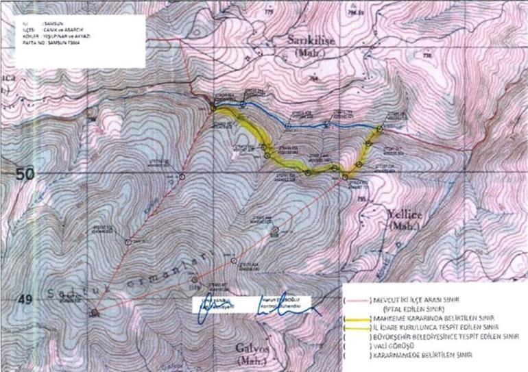 Samsunda iki ilçe birbirine düştü 20 yıldır süren ihtilaf