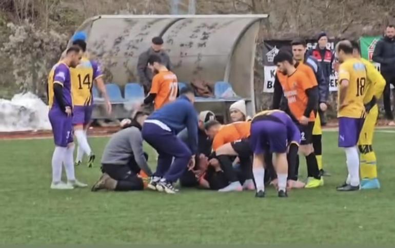Bartında amatör lig maçında korkunç olay: Dili boğazına kaçtı