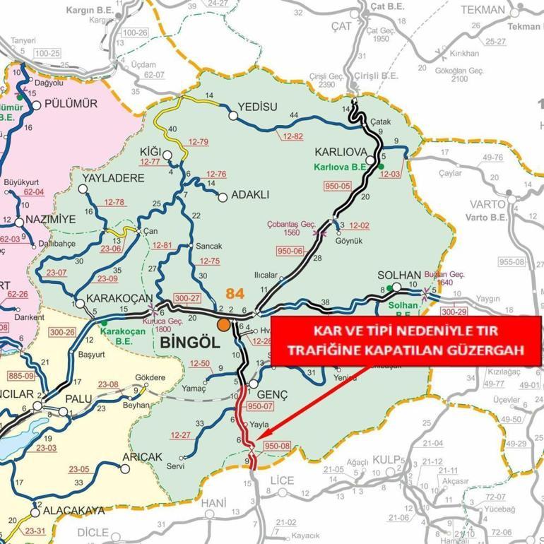 Diyarbakır-Bingöl karayolu tır trafiğine kapandı