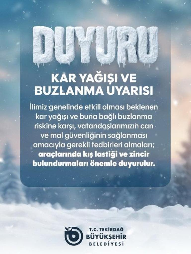 Lapa lapa kar yağacak Uyarılar art arda geldi, ekipler teyakkuzda