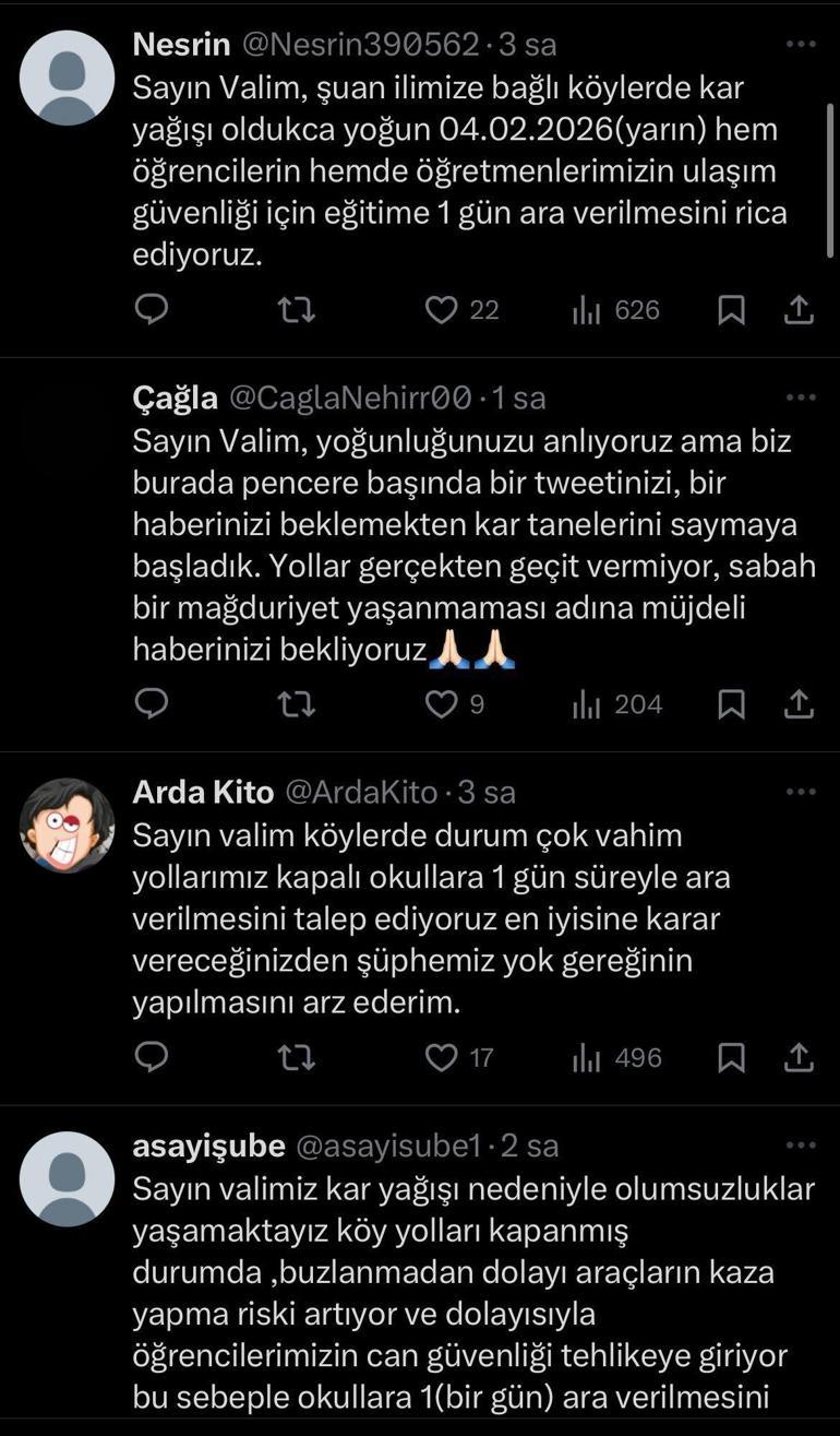 Ardahan Valisi Çiçekli’den öğrencilerin tatil talebine olumlu cevap