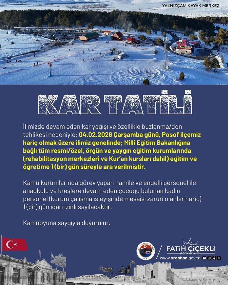 Ardahan Valisi Çiçekli’den öğrencilerin tatil talebine olumlu cevap