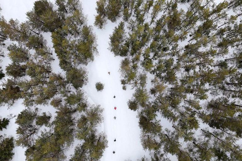 Tersun Dağı’nda kar kalınlığı 1,5 metreyi buldu, İsviçre Alplerini aratmayan manzaralar ortaya çıktı