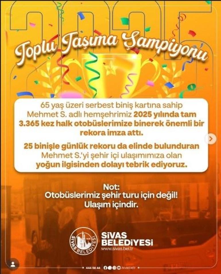 Sivasta akıl almaz rekor 65 yaşında 3 bin 365 kez yaptı