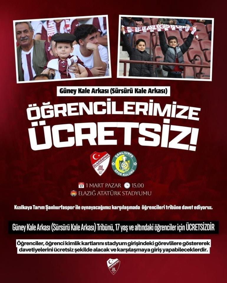 Elazığspor müjdeyi verdi Ücretsiz satılacak