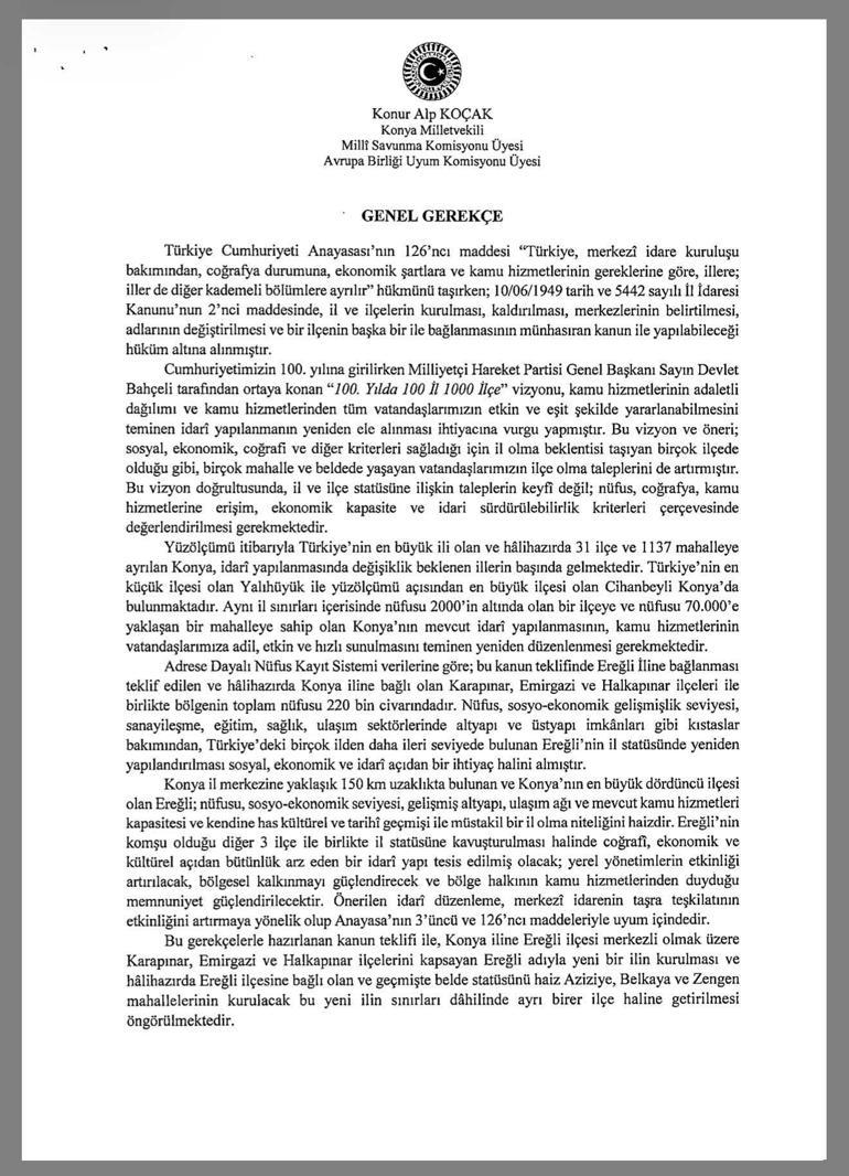 Konya için flaş gelişme Resmi adım atıldı: 1 ilçe il, 3 mahalle de ilçe statüsüne kavuşabilir