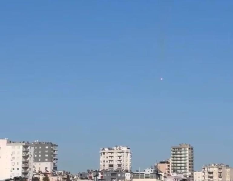 Adanaya gökyüzünden yanan cisim düştü