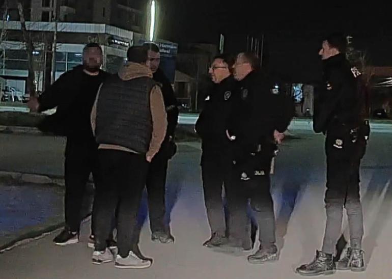 Polisin elinde keser olan adamla imtihanı kameraya yansıdı