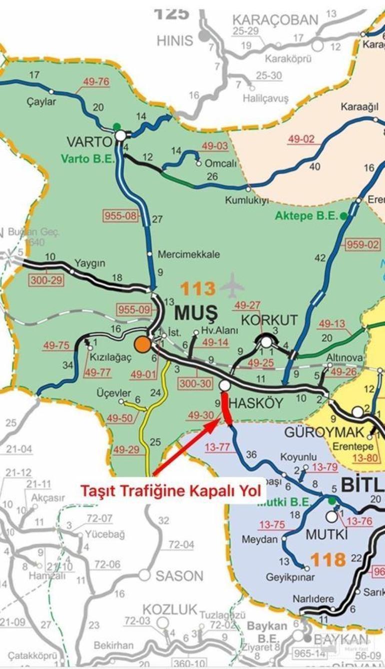 Muş’ta tipi etkili oldu Hasköy-Mutki yolu ulaşıma kapatıldı