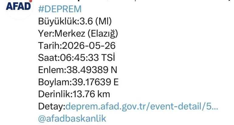 Malatyadan sonra Elazığ da korkuttu Sabaha karşı deprem