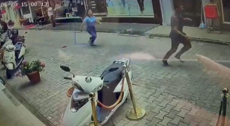 İznikte zincir marketten televizyon çalan şüphelinin yakalandığı anlar kamerada